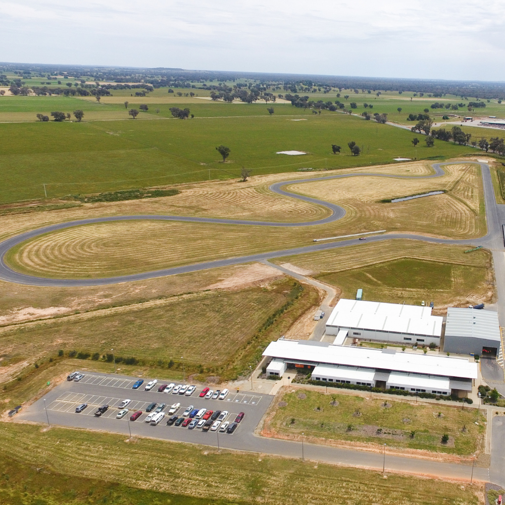 An areal view of Wodonga Tafe Racetrack 